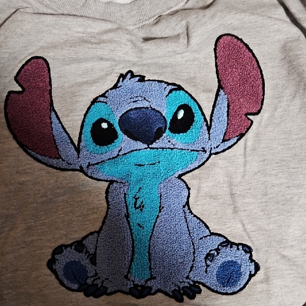 Disney Gray Crewneck Sweater with Blue & Purple Stitch Graphic - Picture 2 of 3